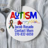 Voeg uw eigen tekst toe - Autisme Pin Round Button (In situ)