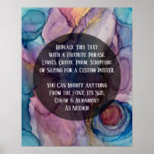 Voeg uw eigen tekst toe Kleurrijke Abstracte Alcoh Poster (Voorkant)