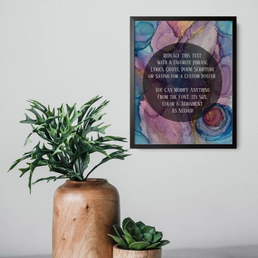 Voeg uw eigen tekst toe Kleurrijke Abstracte Alcoh Poster