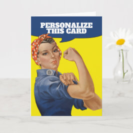 Voeg uw eigen tekst toe Rosie de Riveter Gepersona Kaart