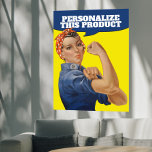 Voeg uw eigen tekst toe Rosie de Riveter Gepersona Poster<br><div class="desc">J. Howard Miller's "We can do it!",  "Rosie the Riveter",  makkelijk om het poster van de muurkunst uit Ricaso te personaliseren</div>