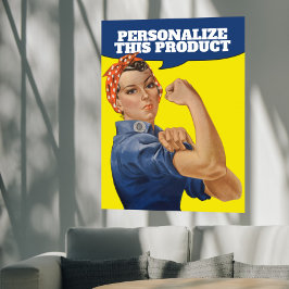 Voeg uw eigen tekst toe Rosie de Riveter Gepersona Poster