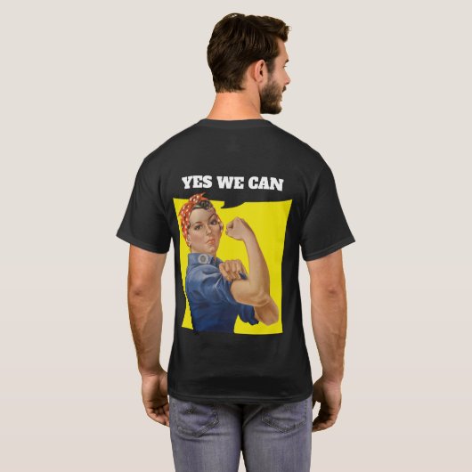 Voeg uw eigen tekst toe Rosie de Riveter Gepersona T-shirt (Achterkant volledig)