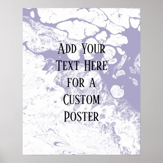 Voeg uw eigen tekst toe Witte & Stof Purple Marmer Poster (Voorkant)