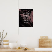 Voeg uw eigen tekst toe Zwart Stof Rose marmer Poster (Keuken)