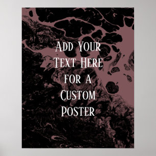 Voeg uw eigen tekst toe Zwart Stof Rose marmer Poster