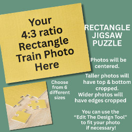 Voeg uw eigen trein rechthoek foto toe legpuzzel