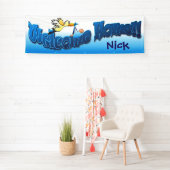 Voeg uw eigen welkomstbanner blauw toe spandoek (Insitu)