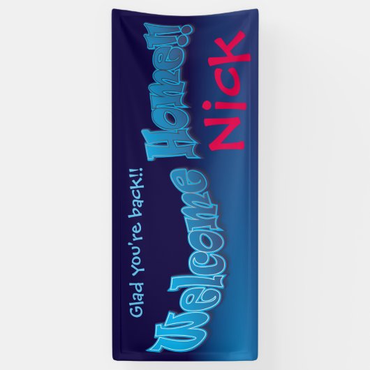 Voeg uw eigen welkomstbanner blauwe mix toe spandoek (Verticaal)