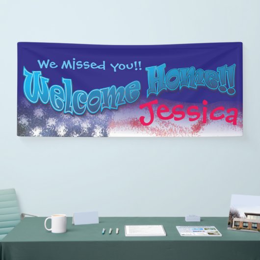 Voeg uw eigen welkomstbannervlag toe v3 spandoek (Beurs)