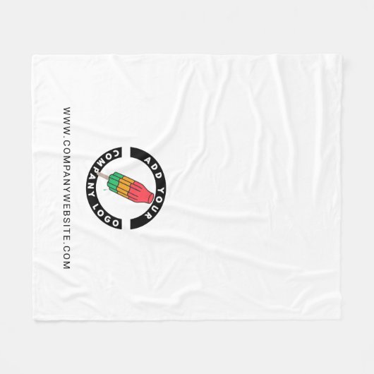 Voeg uw eigen zakelijke Logo-merkmedewerker toe Fleece Deken (Voorkant (Horizontaal))