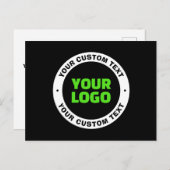 Voeg uw eigen zakelijke Logo of geüploade ontwerp Briefkaart (Voorkant / Achterkant)