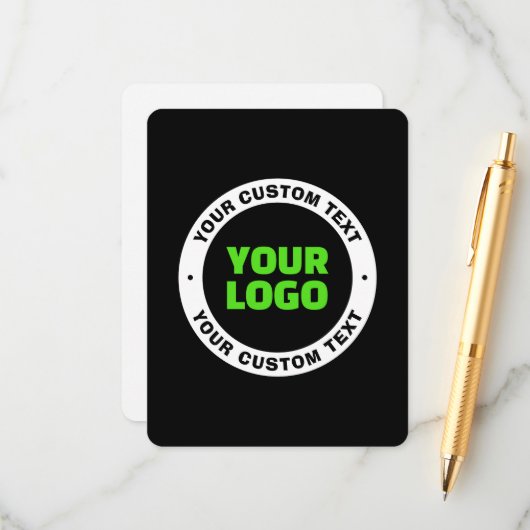 Voeg uw eigen zakelijke Logo of geüploade ontwerp  Informatiekaartje (Voorkant / Achterkant in situ)