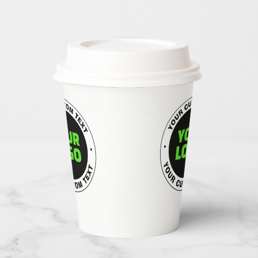 Voeg uw eigen zakelijke Logo of geüploade ontwerp  Papieren Bekers (Links)