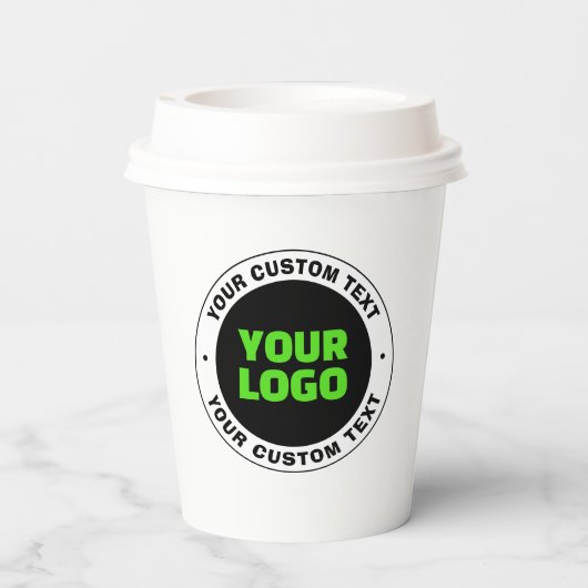 Voeg uw eigen zakelijke Logo of geüploade ontwerp  Papieren Bekers (Achterkant)