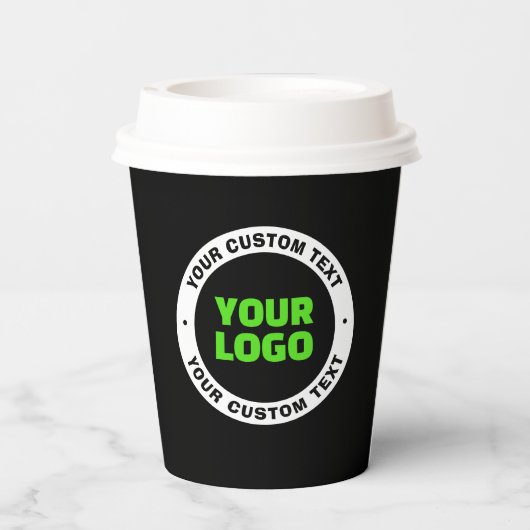 Voeg uw eigen zakelijke Logo of geüploade ontwerp Papieren Bekers (Achterkant)