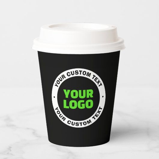 Voeg uw eigen zakelijke Logo of geüploade ontwerp  Papieren Bekers (Voorkant)