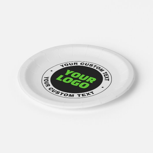 Voeg uw eigen zakelijke Logo of geüploade ontwerp Papieren Bordje (Gekanteld)