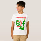 Voeg uw Elf-naam Kerstmis toe - Pas aan T-shirt (Voorkant volledig)