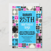 Voeg uw evenement Decoratieve Tegel Magenta Blauwe Kaart (Voorkant)