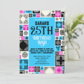 Voeg uw evenement Decoratieve Tegel Magenta Blauwe Kaart (Staand voorkant)