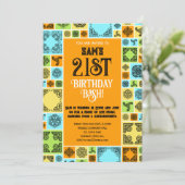 Voeg uw evenement Decoratieve Tegel Sinaasappel Gr Kaart (Staand voorkant)