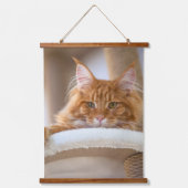 Voeg uw familie kat foto op maat hangend wandkleed (Voorkant)