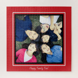 Voeg uw favoriete foto Rode Zwarte Rand aan de gre Legpuzzel