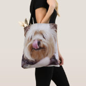 Voeg uw favoriete foto van de Dog toe over Print B Tote Bag (Dichtbij)