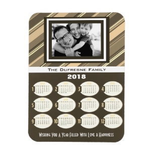 Voeg uw Foto 2018 Calendar Beige toe Magneet