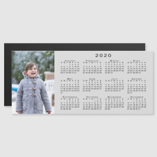 Voeg uw foto 2020 Kalender op Grijs