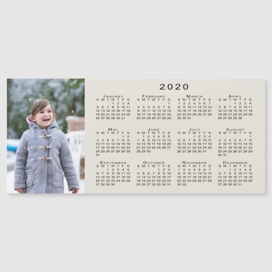 Voeg uw Foto 2020-kalender toe op Beige (Voorkant)