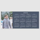 Voeg uw foto 2022 Kalender op Navy Blue Magnet (Voorkant)