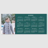 Voeg uw foto 2022-kalender toe op Blauwgroen magne (Voorkant)