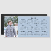 Voeg Uw Foto 2023 Kalender op Lichte Blauwe Magnet (Voorkant / Achterkant)