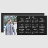Voeg uw foto 2025 Kalender op Black Magnet (Voorkant / Achterkant)