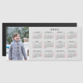 Voeg uw foto 2025 Kalender op Grijze Magneet (Voorkant / Achterkant)
