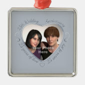 Voeg uw foto 25 jaar huwelijk toe metalen ornament (Voorkant)