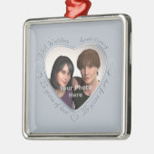 Voeg uw foto 25 jaar huwelijk toe metalen ornament (Links)