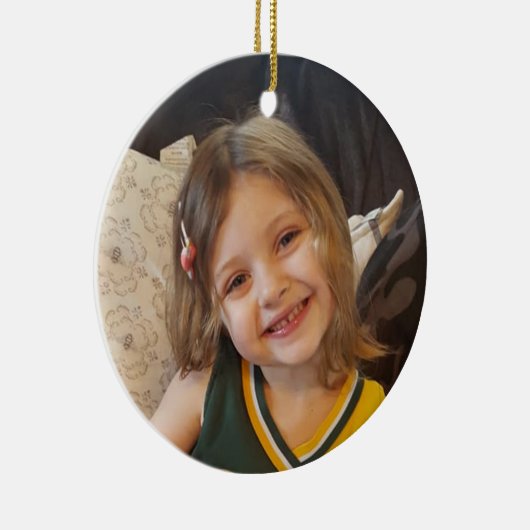 Voeg uw Foto aan dit Gepersonaliseerde toe Keramisch Ornament (Rechts)