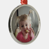 Voeg uw Foto aan dit Gepersonaliseerde toe Metalen Ornament (Rechts)