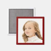 Voeg uw FOTO-aangepast rood Lijst toe Magneet (Voorkant / Achterkant)