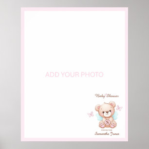 Voeg uw foto Baby shower thema toe Poster