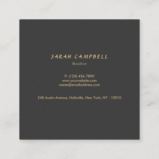 Voeg uw foto Echte Estate Consultant toe Vierkante Visitekaartje (Achterkant)
