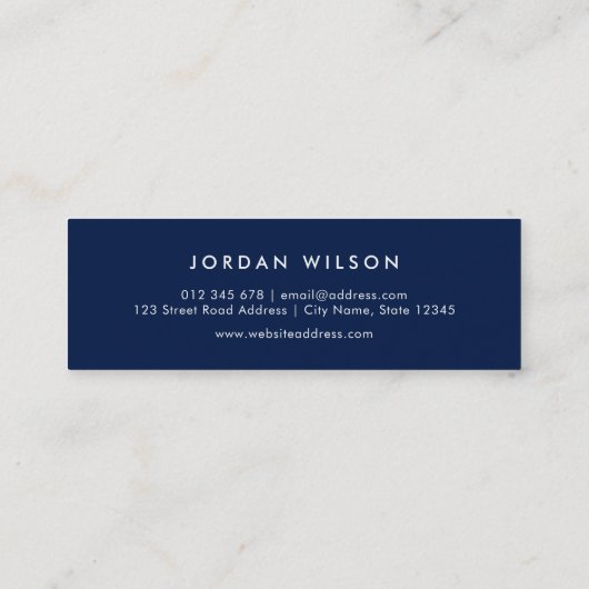 Voeg uw foto eenvoudig bewerkbare kleur minimalist mini visitekaartje (Achterkant)