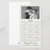 Voeg uw foto elegante 2025 kalender nieuwjaar toe feestdagenkaart (Voorkant / Achterkant)