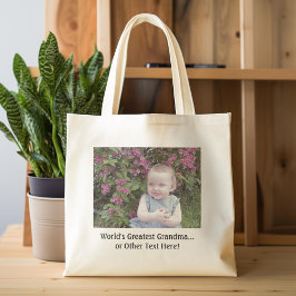 Voeg uw foto en eenvoudige tekst toe tote bag