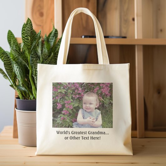 Voeg uw foto en eenvoudige tekst toe tote bag