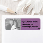 Voeg Uw Foto en Info, Paarse Adresetiketten toe Etiket (Insitu)