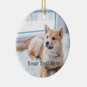 Voeg uw foto en tekst 2 zijdig Gepersonaliseerd Keramisch Ornament (Rechts)